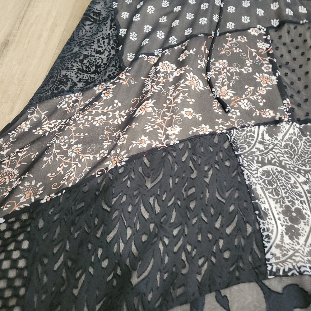 Elegant Black Patchwork Dress - image 4